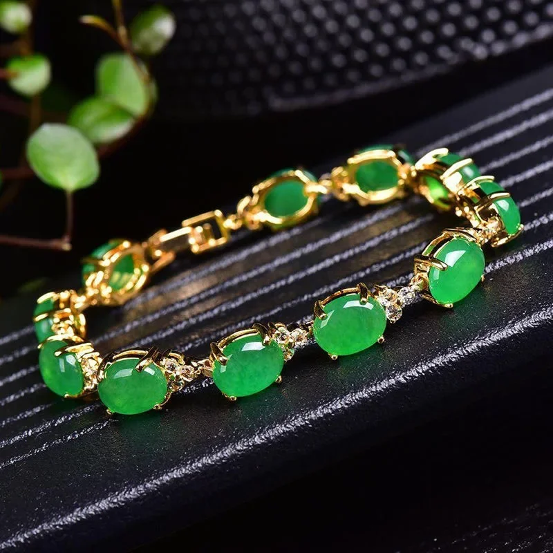 Jewelry & Watches Sp Z Oo Janów Lubelski - หยกสีเขียวธรรมชาติ Agate LOVE สร้อยข้อมือลูกปัดกําไลข้อมือ Charm เครื่องประดับโยคะ