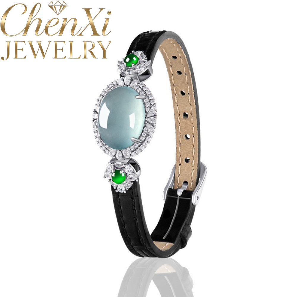Fine Jewelry Watches Women - กำไลข้อมือหยกน้ำเงินเกรด A คุณภาพสูง ดีไซน์หรูหราทันสมัยสำหรับผู้หญิง รูปแบบนาฬิกา ของขวัญเครื่องประดับชั้นดี