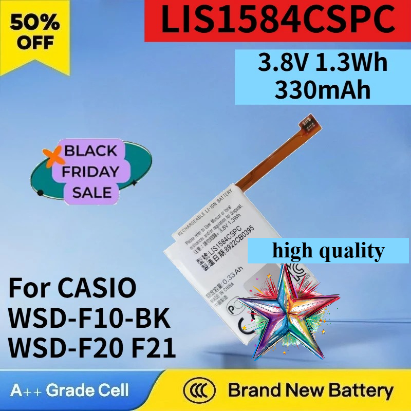 Rg Watches & Jewelry Gmbh - 3.8V 1.3Wh LIS1584CSPC แบตเตอรี่สำหรับ CASIO WSD-F10-BK/GN/RD/RG