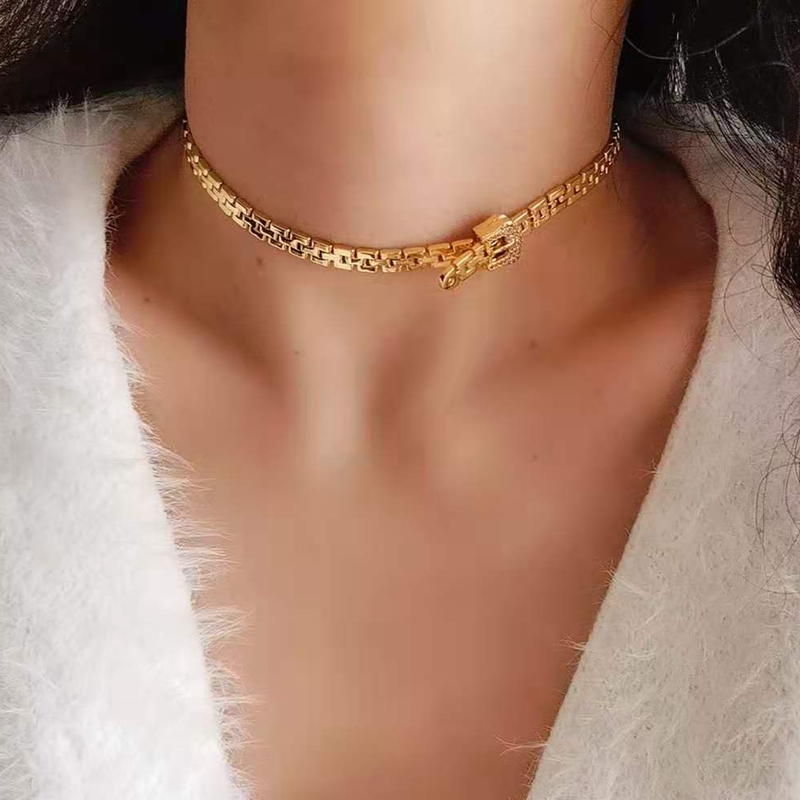 Fine Jewelry Watches Women - ทองเหลือง18K นาฬิกา Knot Choker สร้อยคอผู้หญิงเครื่องประดับรันเวย์ T