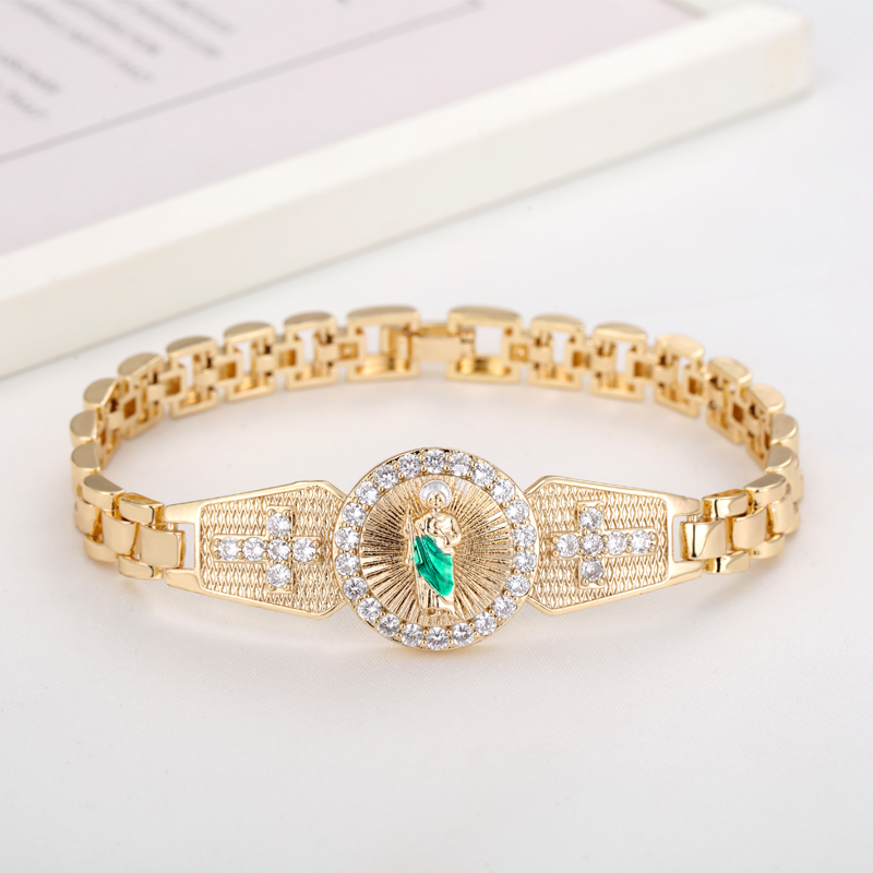 Paradise Jewelry & Watches Llc Miami Reviews - Sally's Paradise เครื่องประดับศาสนา Judas พ่อยอดนิยมใหม่ที่มีคุณภาพสูงกำไลเพทายสำหรับผู้ชายและผู้หญิงของขวัญ L3001
