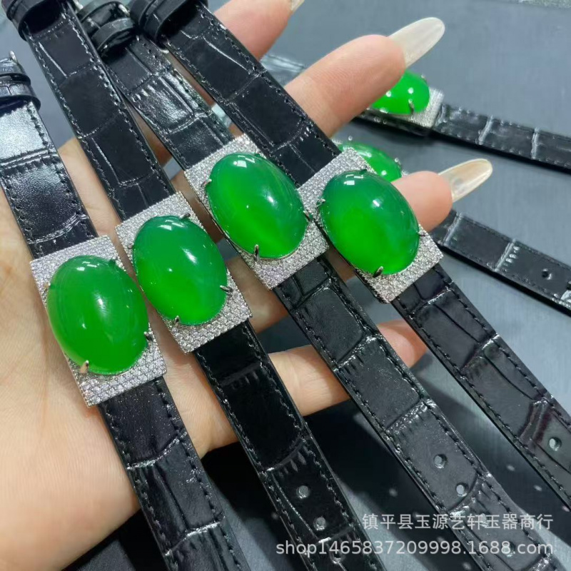 Fine Jewelry Watches Women - กำไลข้อมือเงินแท้ชุบเงินประดับด้วยหินคาลเซโดนี ดีไซน์เรียบหรู ใช้ได้หลากหลาย