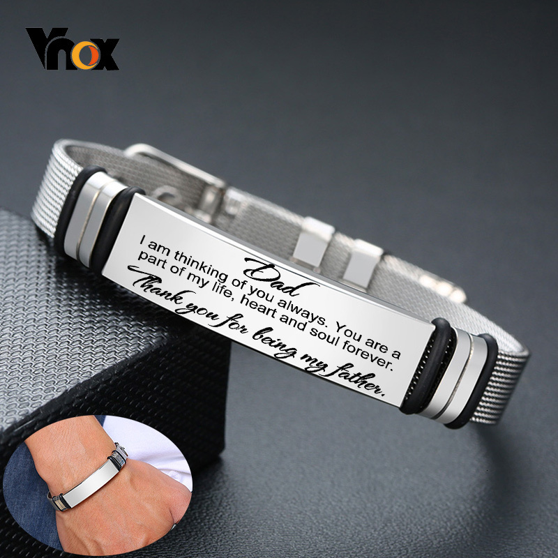 Jewelry Watches Men - Vnox กำไลข้อมือสแตนเลสสำหรับผู้ชายกำไลข้อมือสำหรับเป็นของขวัญสำหรับคุณพ่อสามารถปรับความยาวได้พร้อมตาข่ายเครื่องประดับสายนาฬิกาข้อมือของขวัญสำหรับคุณพ่อ