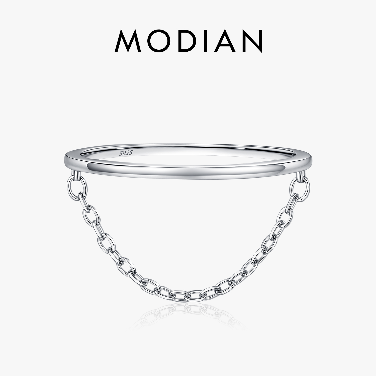 Minimalist Ring Stackable - MODIAN 925 เงินสเตอร์ลิงแหวนนิ้วแบบซ้อนกันได้แฟชั่นมินิมอลลิสต์ กลอสซี่ แบนด์สำหรับผู้หญิงเครื่องประดับอัญมณีชั้นดี
