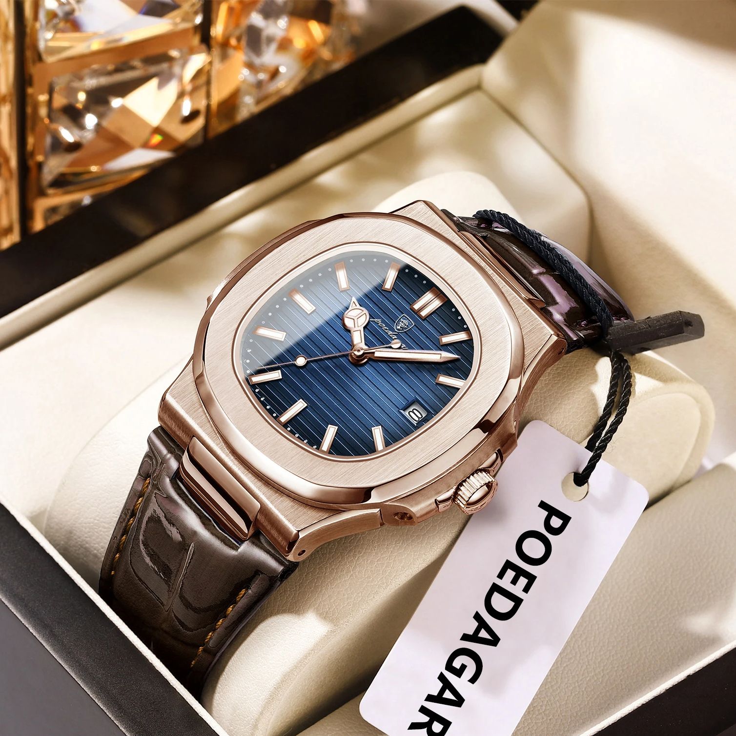 Rg Watches & Jewelry Gmbh - นาฬิกาข้อมือผู้ชาย POEDAGAR รุ่นธุรกิจ แสดงวันที่ กันน้ำ เรืองแสง