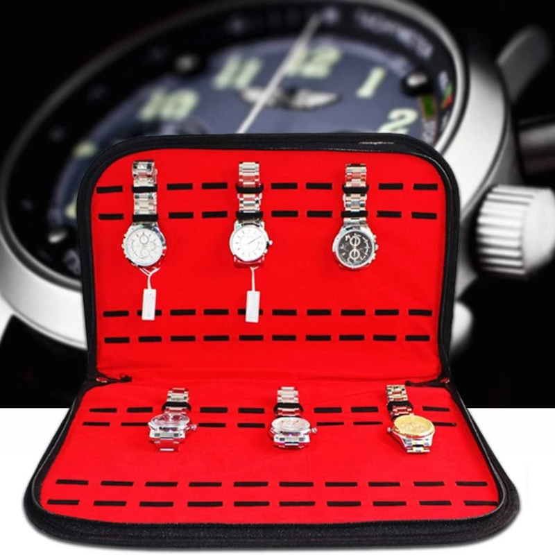 Jewelry Organizer Watches - กระเป๋าเก็บนาฬิกา 20 ช่อง กระเป๋าใส่นาฬิกาสำหรับเดินทาง กล่องเก็บนาฬิกาผู้ชาย กระเป๋าจัดเก็บเครื่องประดับนาฬิกา