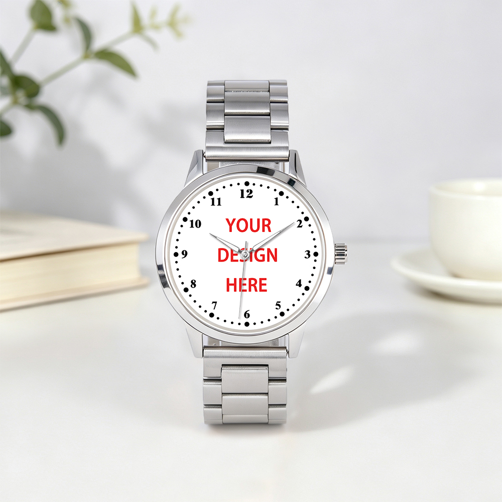 Mens Mechanical Watch - ตัวเรือนนาฬิกาสแตนเลสกันน้ำระดับ 3ATM หน้าปัดปรับแต่งได้ นาฬิกาควอตซ์สำหรับทุกเพศ - ของขวัญที่ระลึกสำหรับผู้ชายและผู้หญิง
