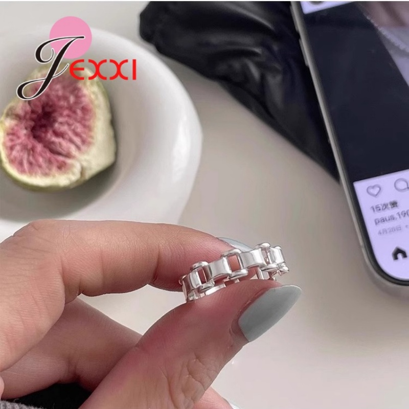 Fine Jewelry Watches Women - แหวนเงินแท้ S925 สำหรับผู้หญิงและผู้ชาย แฟชั่นสร้างสรรค์ สไตล์เรโทร เรียบง่าย