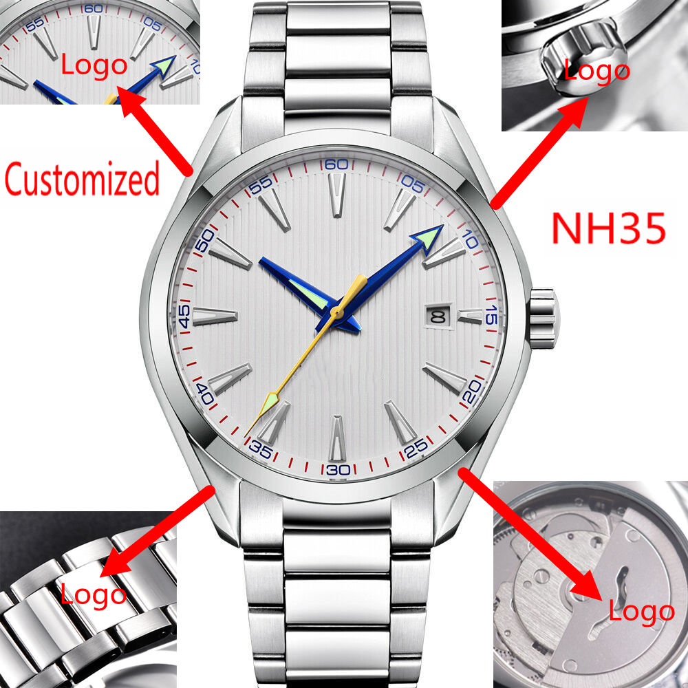 Mens Mechanical Watch - โลโก้แบบกำหนดเอง 41 มม. นาฬิกาข้อมือผู้ชาย Miyota/NH35 ระบบออโตเมติก
