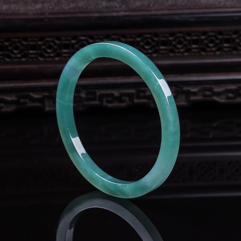 Jewelry & Watches Sp Z Oo Janów Lubelski - หยกธรรมชาติ 48-62 มม. หยกพม่าสีฟ้าน้ำแข็ง สร้อยข้อมือหยกเจไดต์ ถักทอด้วยมือ