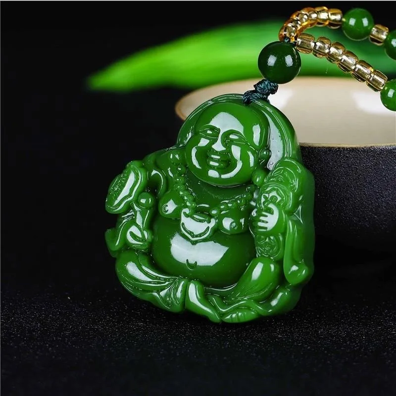 จีนสีเขียวหยกMaitreyaพระพุทธรู - Jewelry & Watches Sp Z Oo Janów Lubelski บทวิจารณ์และราคา