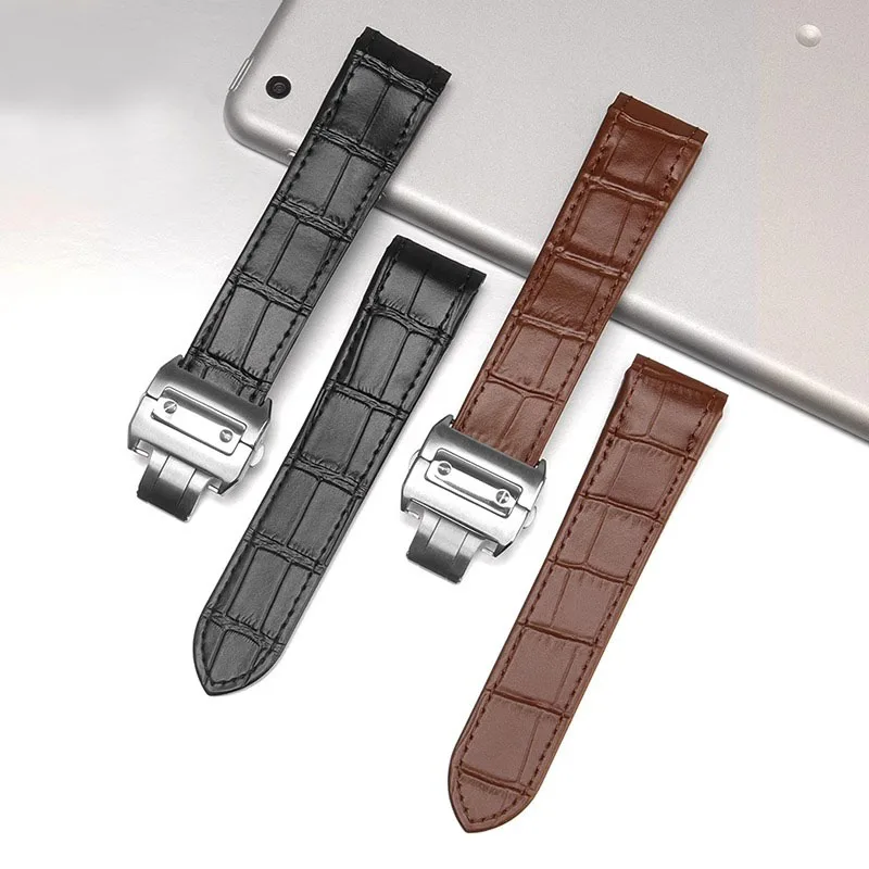 สายนาฬิกาหนังแท้คุณภาพสูง ขนาด - Cartier Watch Santos บทวิจารณ์และราคา