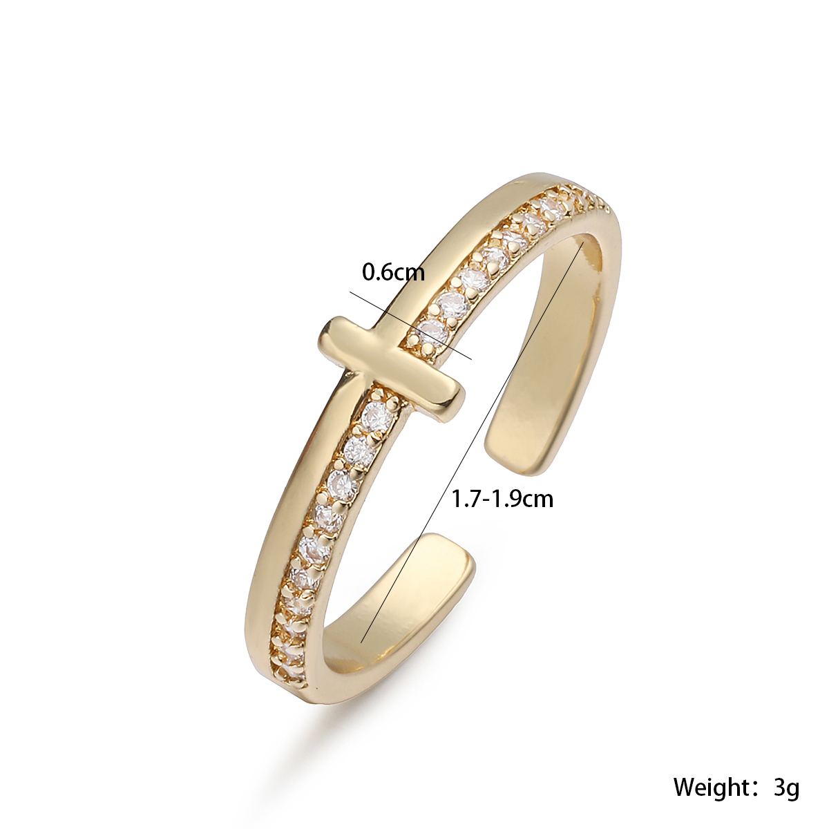 แหวนทองเหลืองรูปกากบาทประดับเพ - Minimalist Ring Stackable บทวิจารณ์และราคา