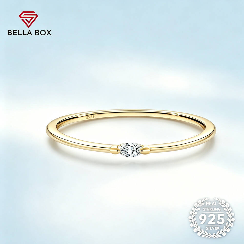 แหวนมอสซาไนต์ทรงมาร์คีส์ ดี วี - Minimalist Ring Stackable บทวิจารณ์และราคา