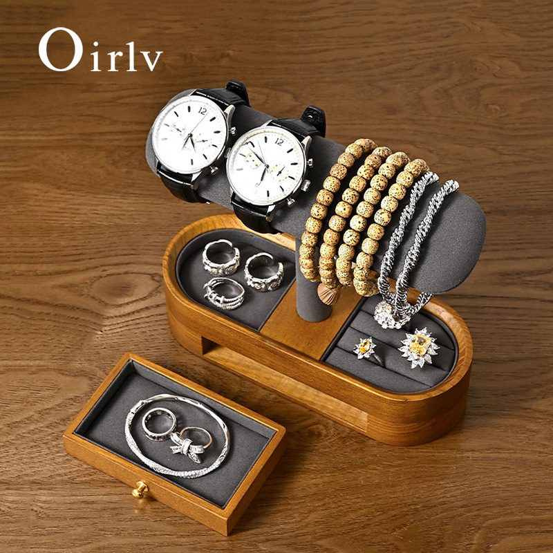 Oirlv ไม้เนื้อแข็งนาฬิกาออแกไน - Jewelry Organizer Watches บทวิจารณ์และราคา