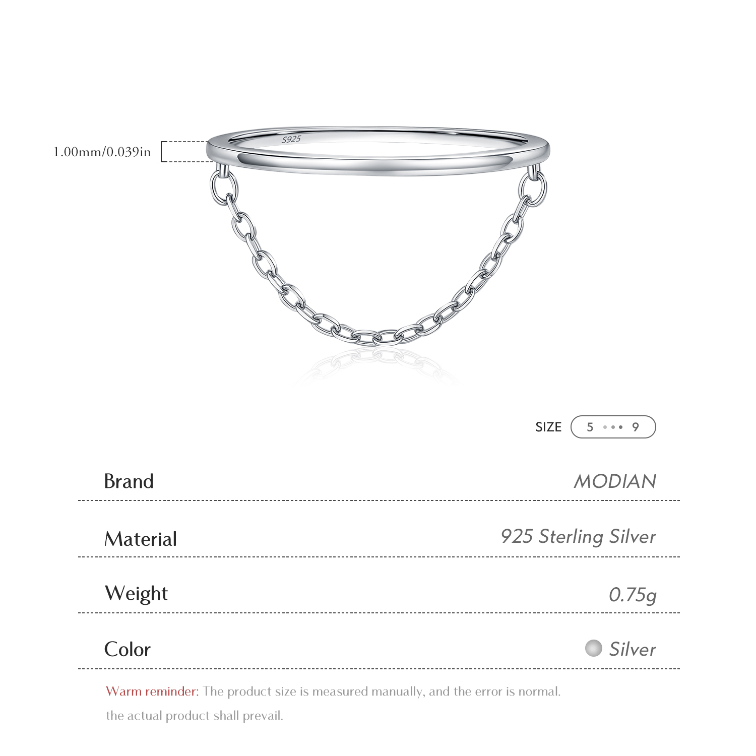 MODIAN 925 เงินสเตอร์ลิงแหวนนิ - Minimalist Ring Stackable บทวิจารณ์และราคา