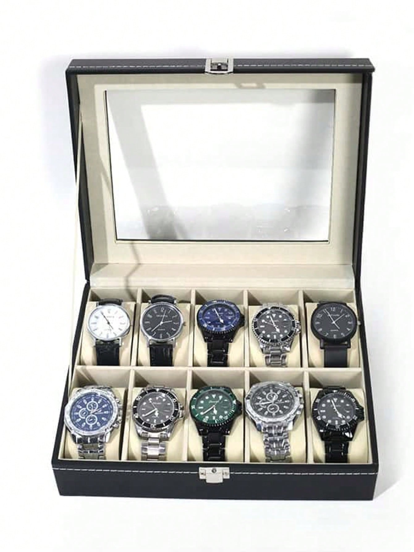 กล่องใส่นาฬิกาหนังพร้อมกุญแจล็ - Jewelry Organizer Watches บทวิจารณ์และราคา