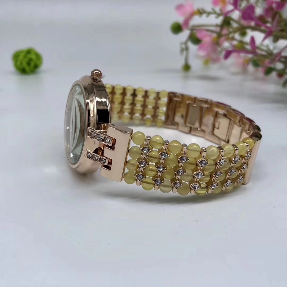 สร้อยข้อมือลูกปัดหินสีเหลืองอํ - Fine Jewelry Watches Women บทวิจารณ์และราคา