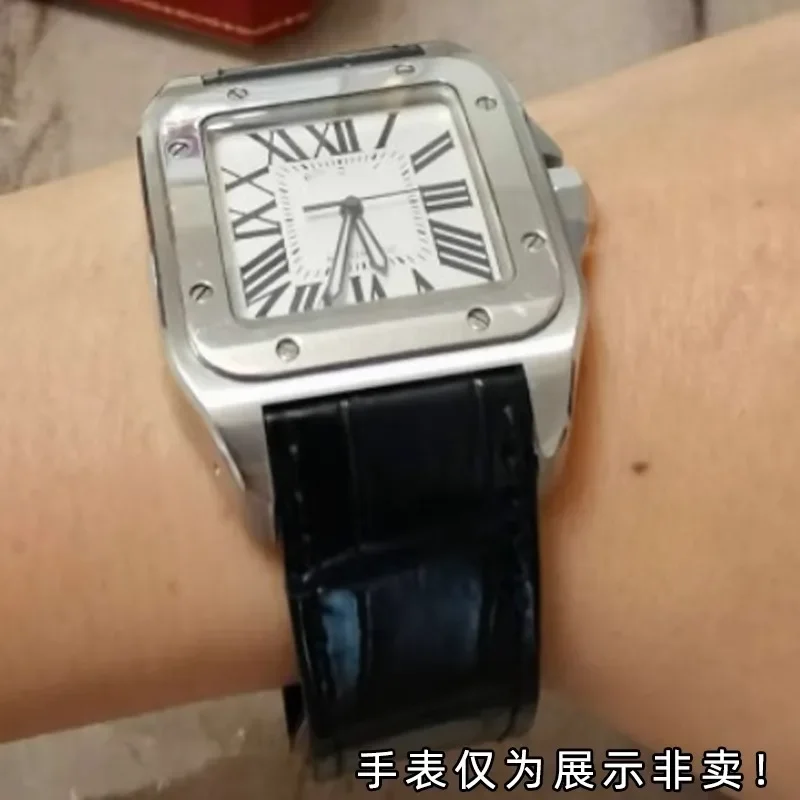 20 มม.23 มม.สายนาฬิกาหนังแท้สํ - Cartier Watch Santos บทวิจารณ์และราคา