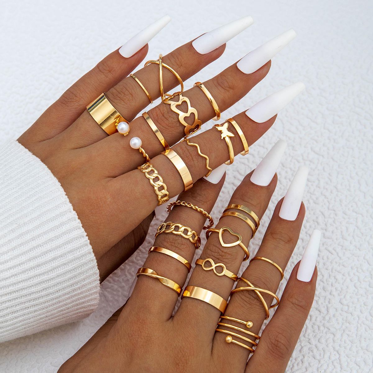 ผีเสื้อรูปที่ 8 แหวนชุด 14/23P - Minimalist Ring Stackable บทวิจารณ์และราคา