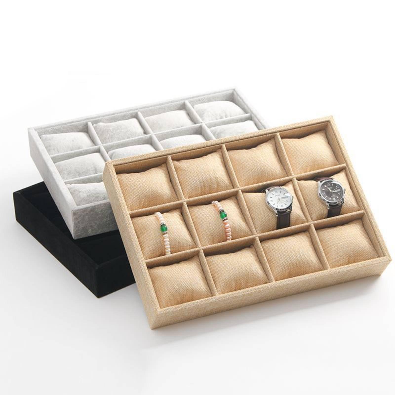ถาดวางเครื่องประดับผ้าแบบเปิดด - Jewelry Organizer Watches บทวิจารณ์และราคา