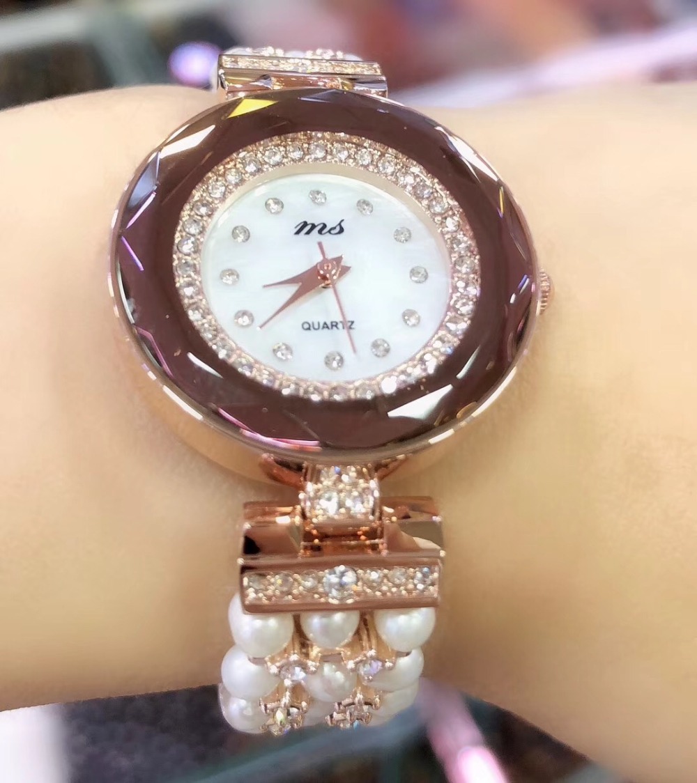 ไข่มุกน้ําจืดธรรมชาติสร้อยข้อม - Fine Jewelry Watches Women บทวิจารณ์และราคา