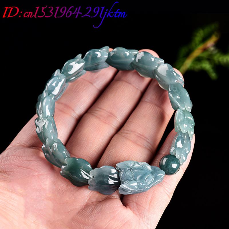 กำไลหยกพม่าสีน้ำเงินแกะสลักลาย - Jewelry & Watches Sp Z Oo Janów Lubelski บทวิจารณ์และราคา