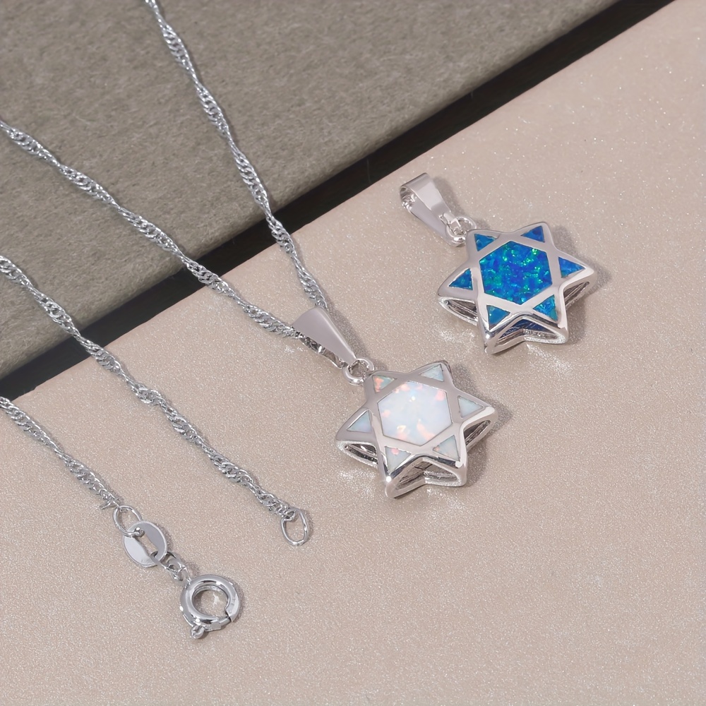 จี้สร้อยคอรูปดาวหกแฉกโอปอลแบบก - Jewelry & Watches Sp Z Oo Janów Lubelski บทวิจารณ์และราคา