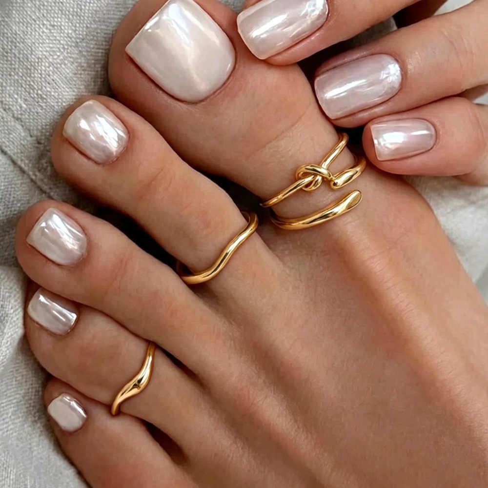 ชุด 4 ชิ้น แหวนนิ้วเท้าแบบปรับ - Minimalist Ring Stackable บทวิจารณ์และราคา