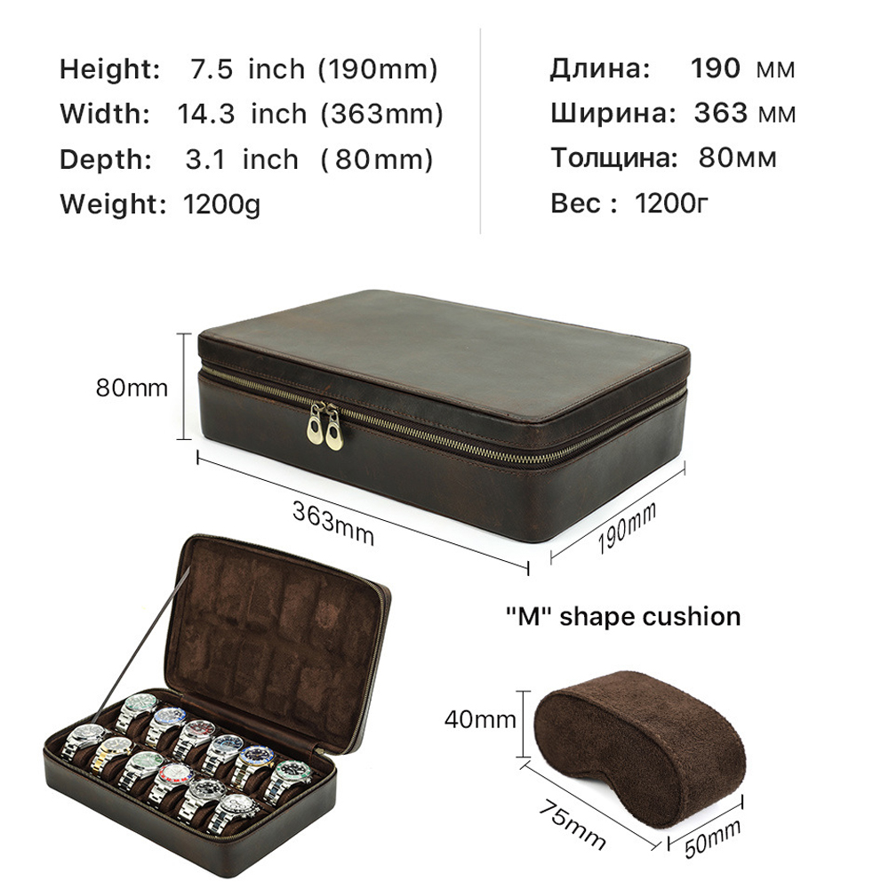 กล่องนาฬิกาหนังวินเทจ 8/10/12  - Jewelry Watches Men บทวิจารณ์และราคา