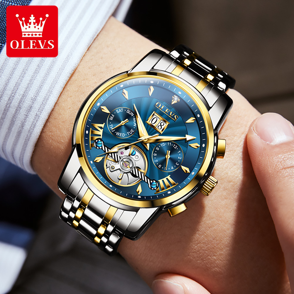 นาฬิกา OLEVS สำหรับผู้ชาย หรูห - Mens Mechanical Watch บทวิจารณ์และราคา