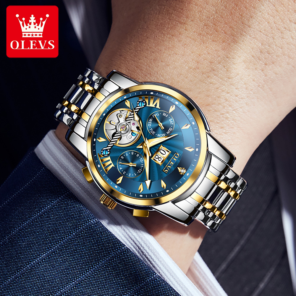 นาฬิกา OLEVS สำหรับผู้ชาย หรูห - Mens Mechanical Watch บทวิจารณ์และราคา